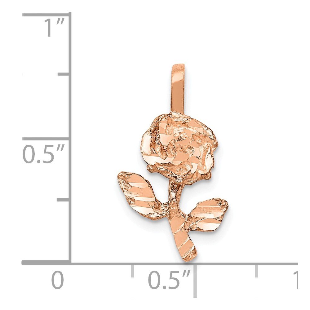 14K Solid Rose Gold Charm Pendant - 21mm x 11mm Elegant Jewelry for Necklace, Gift & Special Occasions
