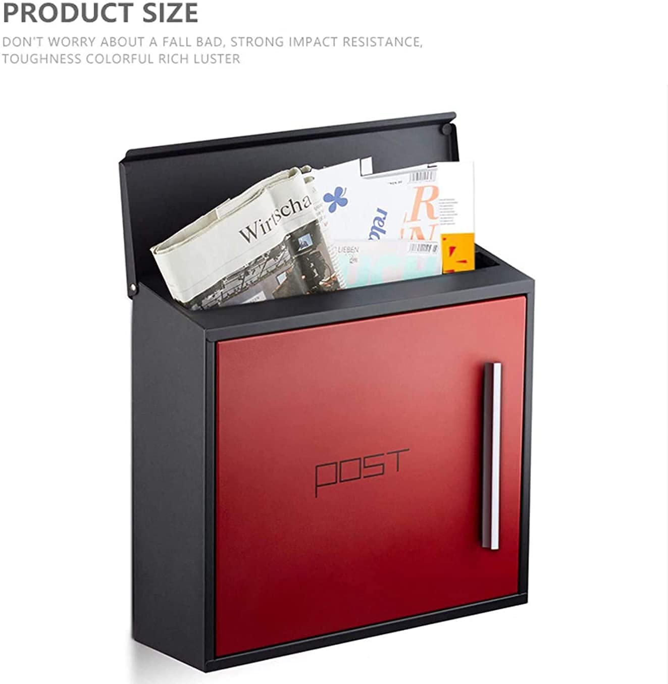Wall Mounted Lockable Mailbox with Cover - Slimline Outdoor Post Box for Parcels & Letters, Anthracite Color - Perfect for Homes, Apartments & Offices (Model: LSDRALOBBEB 1105)