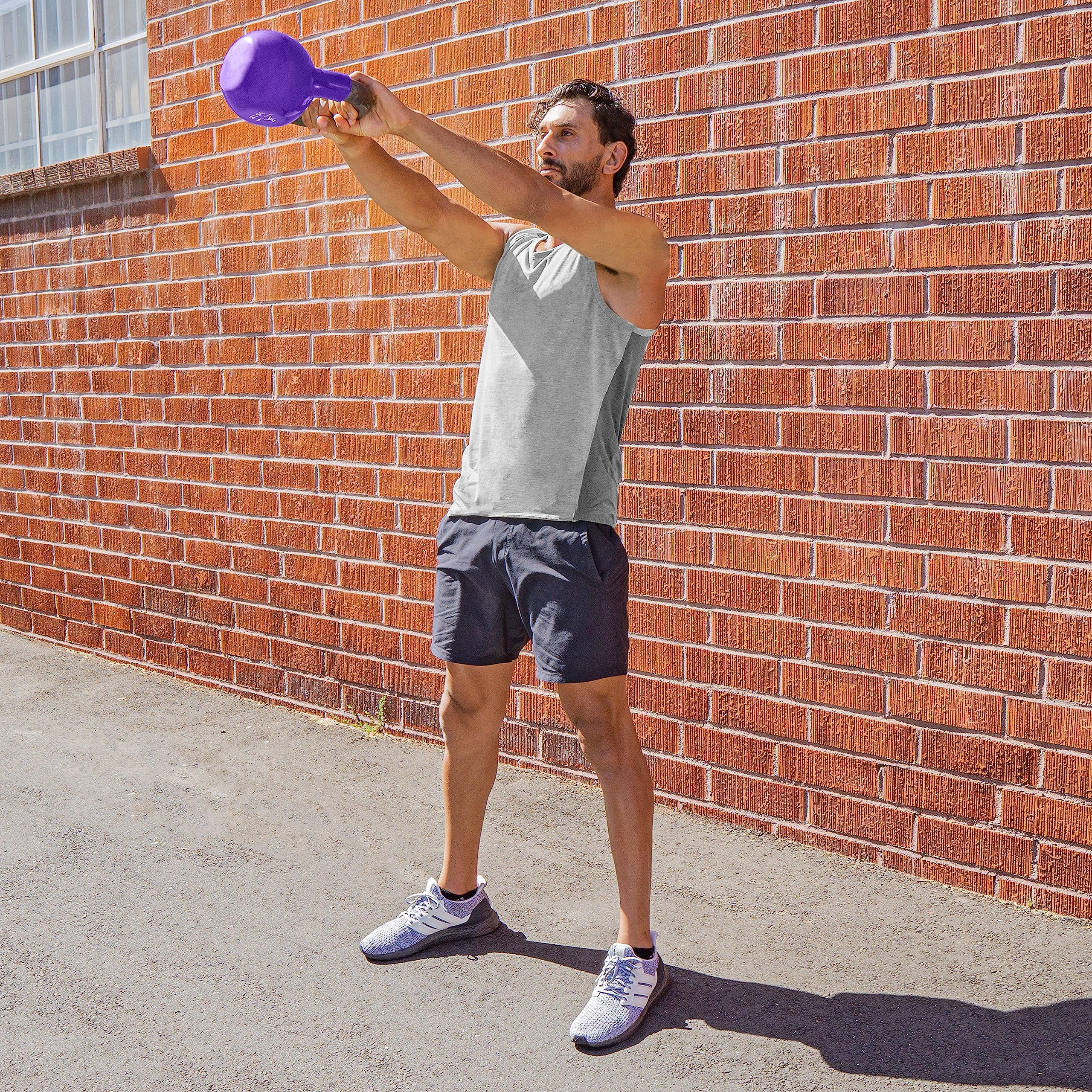 ProsourceFit Vinyl Coated Cast Iron Kettlebells - 5-50 lbs for Strength Training, CrossFit & Home Gym Workouts - Perfect for Full Body Exercise, HIIT & Functional Fitness