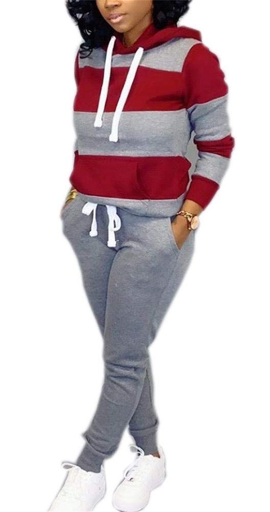 Lucuna Women's 2-Piece Sweatsuit Set - Cozy Pullover Hoodie & Jogger Sweatpants for Fall | Casual Outfit, Lounge Wear & Jogging Tracksuit for Women