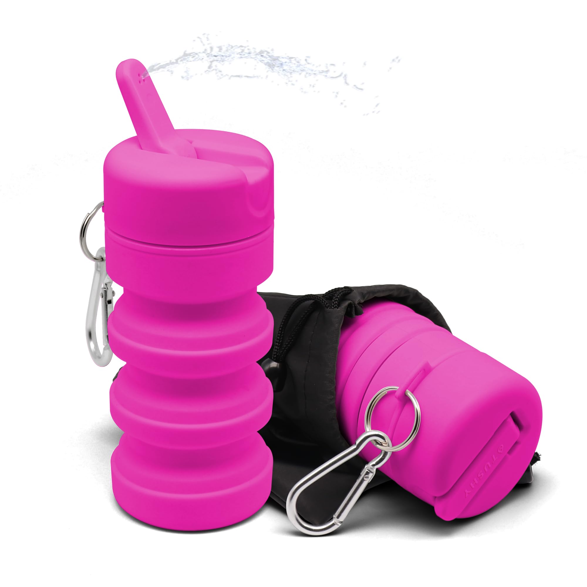 TUSHY Travel Bidet - Portable Collapsible Bidet for Home, Camping & Travel | Postpartum Peri Bottle & Hemorrhoid Relief | Compact Hygienic Solution for Outdoor Adventures, Road Trips & RVs (Fuchsia Friday)