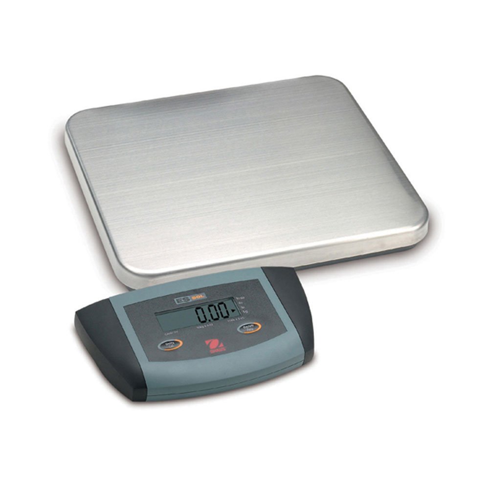Ohaus ES Series 30kg x 0.01kg Precision Stainless Steel Bench Scale - Low Profile Design for Industrial Weighing, Shipping, Packaging & Laboratory Use