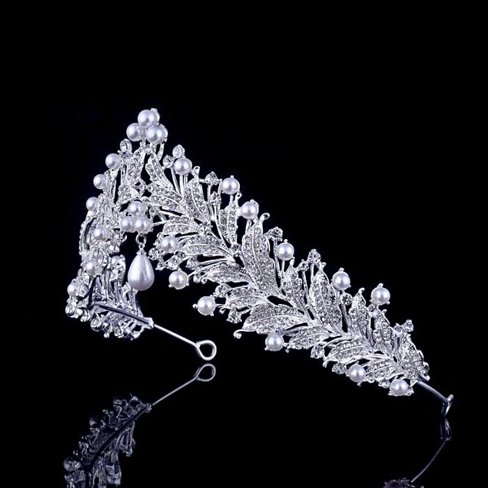 Elegant May Pearl & Cubic Zirconia Bridal Tiara Crown - Perfect for Weddings, Prom, Pageants & Special Occasions