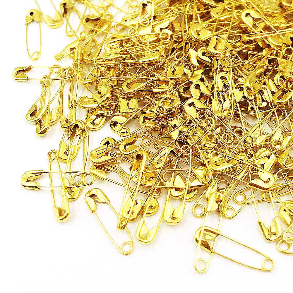 100pcs Gold Safety Pins - Small Metal Fasteners for Clothing, Sewing, DIY Crafts & Fabric Accessories - Secure & Durable Fastening Tool for Garments, Hats, Bags & More