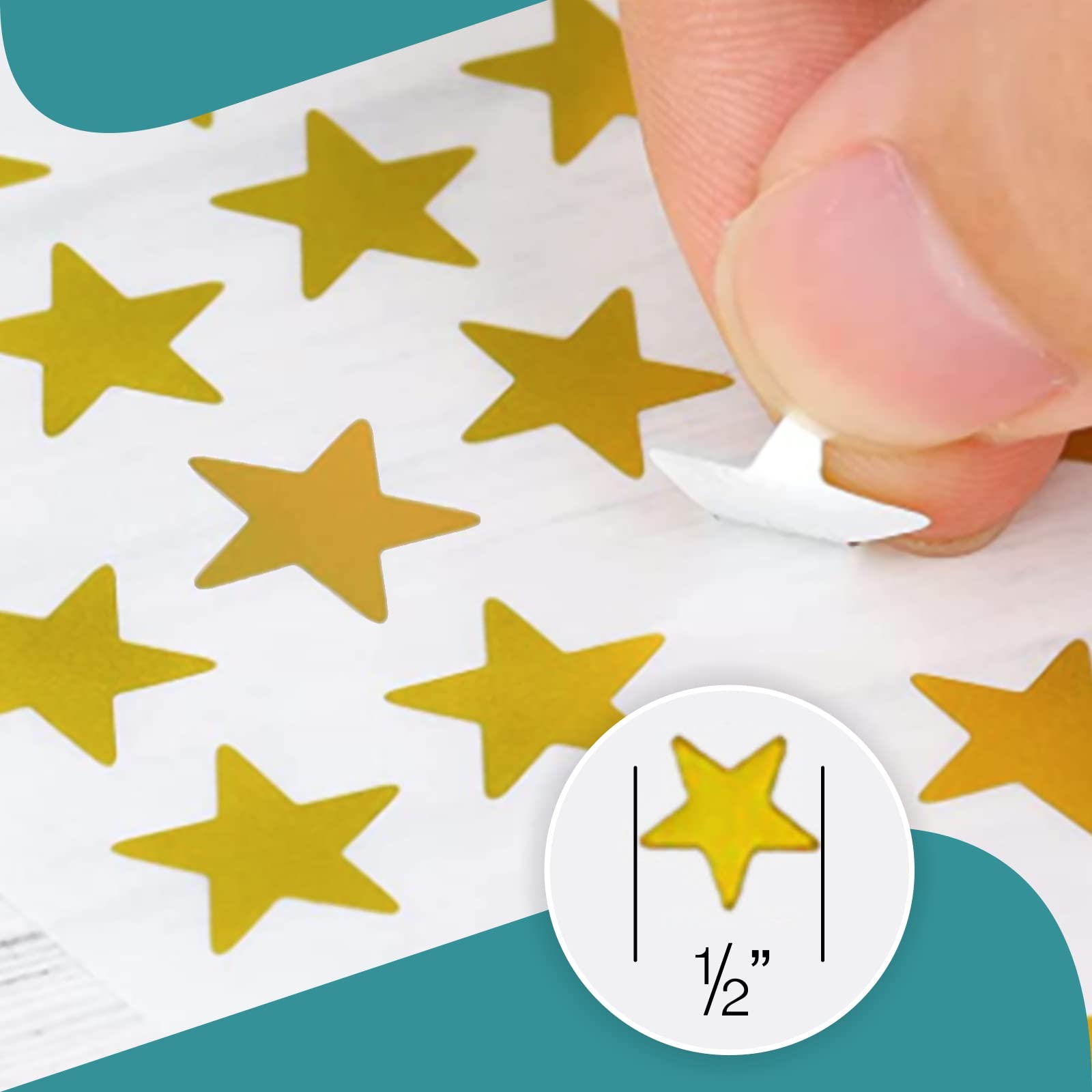 Gold Foil Star Stickers 1000pk - ½