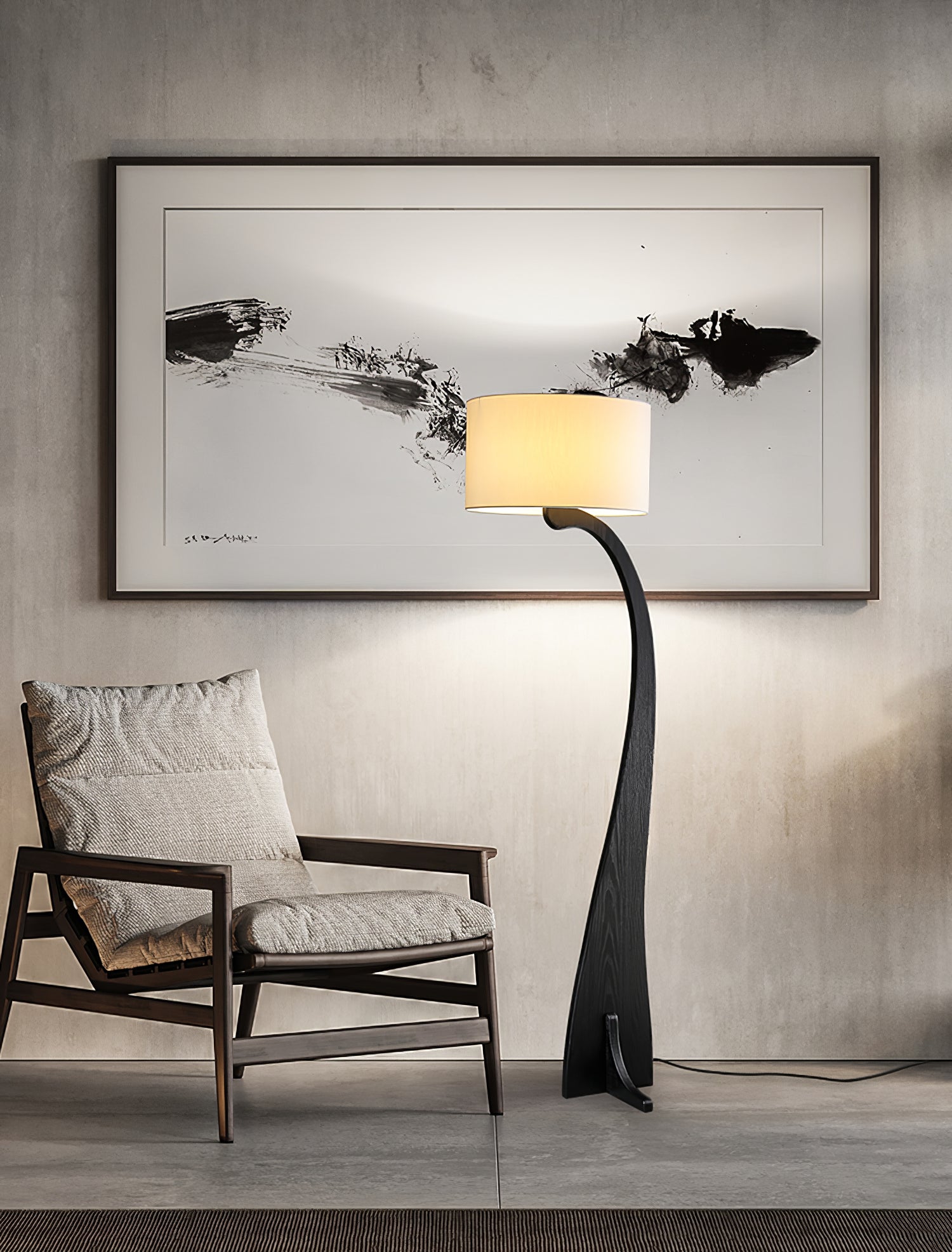 Modern Bow Curve Floor Lamp - Adjustable Arc Standing Light for Living Room, Bedroom & Office - Elegant Home Decor Lighting with Dimmable LED Bulb