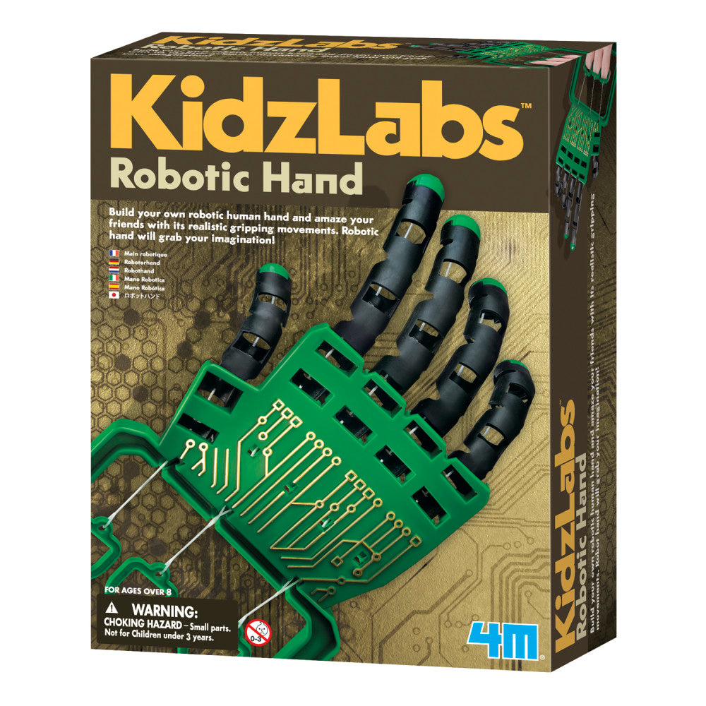 4M Kidzlabs Robotic Hand Kit - STEM Educational Science Toy for Kids & Teens | Build Your Own Robotic Arm, Learn Engineering Principles - Perfect for School Projects & Science Fairs