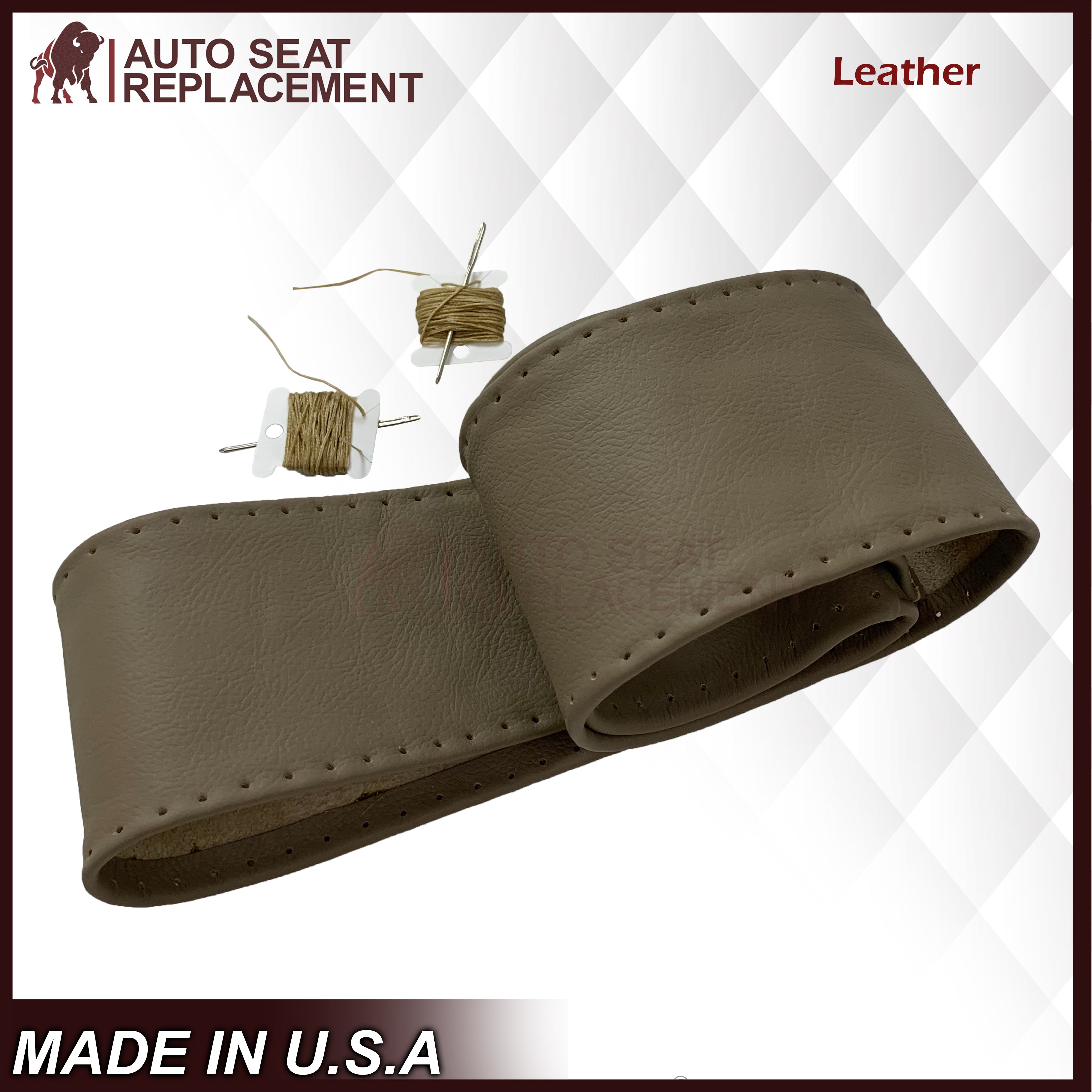 1997-1999 Ford F150 Lariat XLT Steering Wheel Cover - Prairie Tan Genuine Leather with Lacing Thread & Needle Kit | Perfect for Restoration & Customization Projects