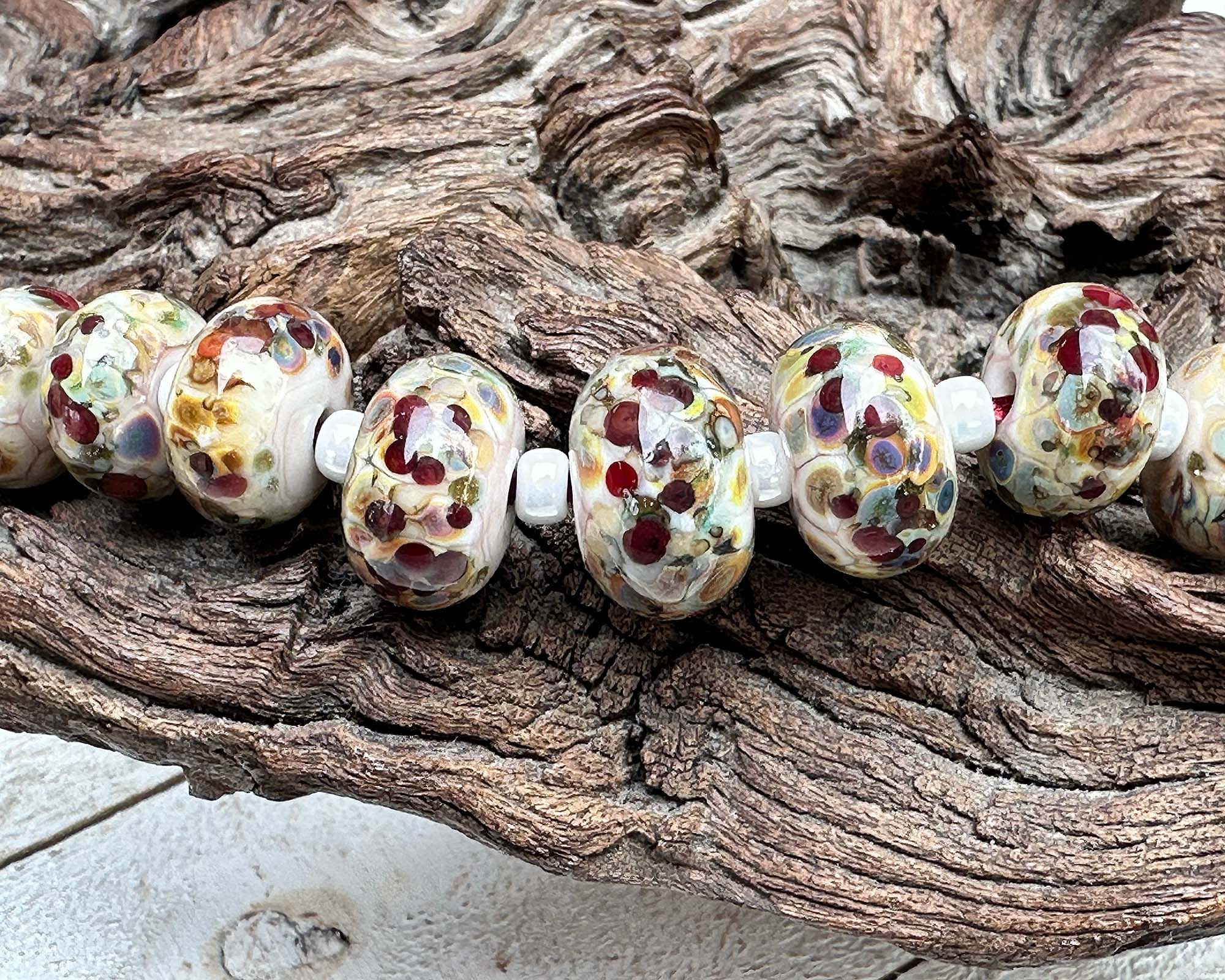 15pcs Genuine Garnet Stone Graduated Lampwork Beads Set - 6-12mm Round Beads for Jewelry Making, DIY Bracelets & Necklaces - Natural Gemstone Beads for Crafting, Gifts & Spiritual Healing