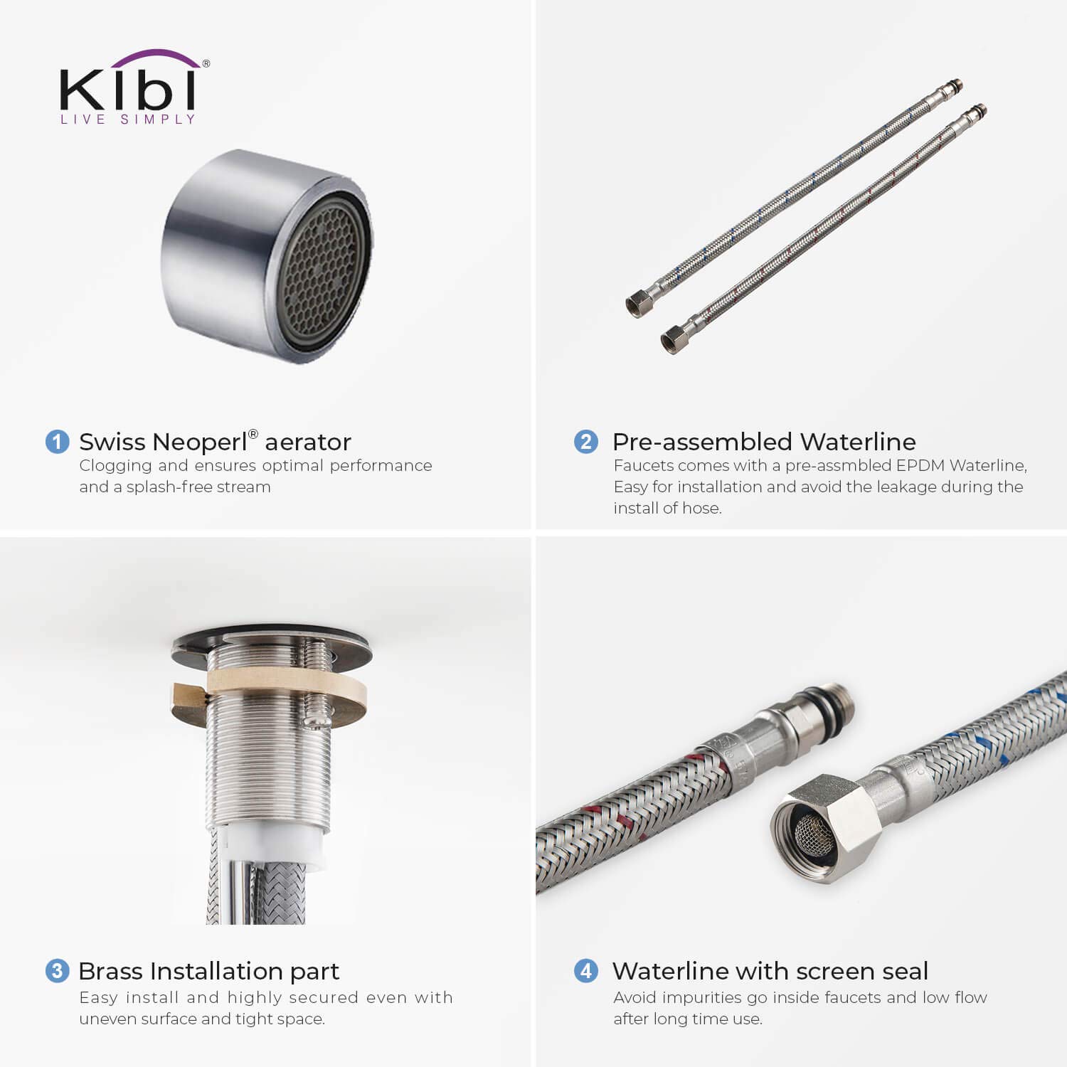 KIBI KKF2001 High Arc Single Hole Kitchen Faucet - 360° Swivel Spout, Chrome Finish, Rust & Corrosion Resistant | Perfect for Modern Kitchens, Bar Sinks & Small Spaces