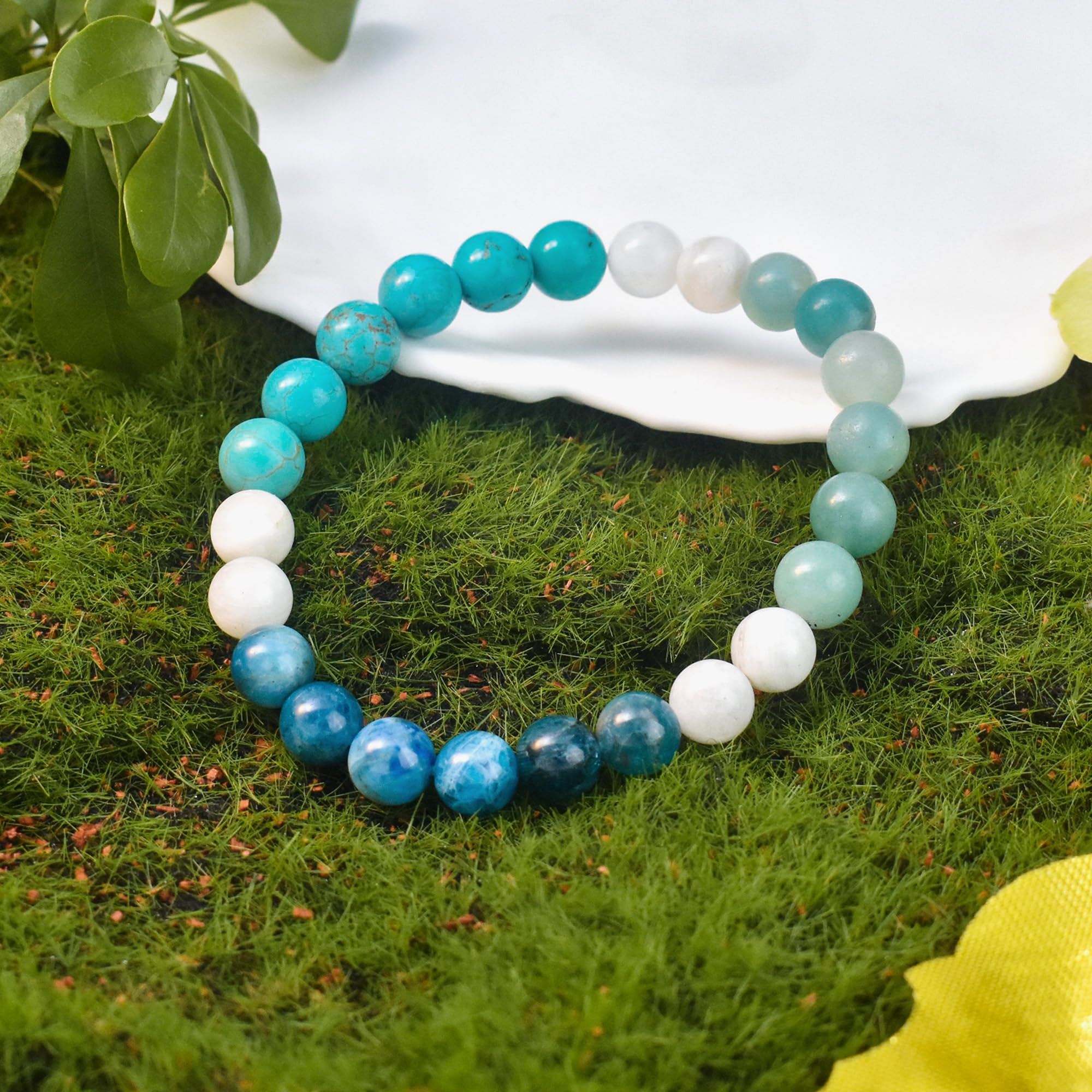 8MM Genuine Healing Crystal Bracelet - Lucky Stone Beaded Chakra Bracelet for Positive Energy (6.5 Inch) - Inspirational Spiritual Gift for Women & Mom - Perfect for Meditation, Yoga & Daily Wear