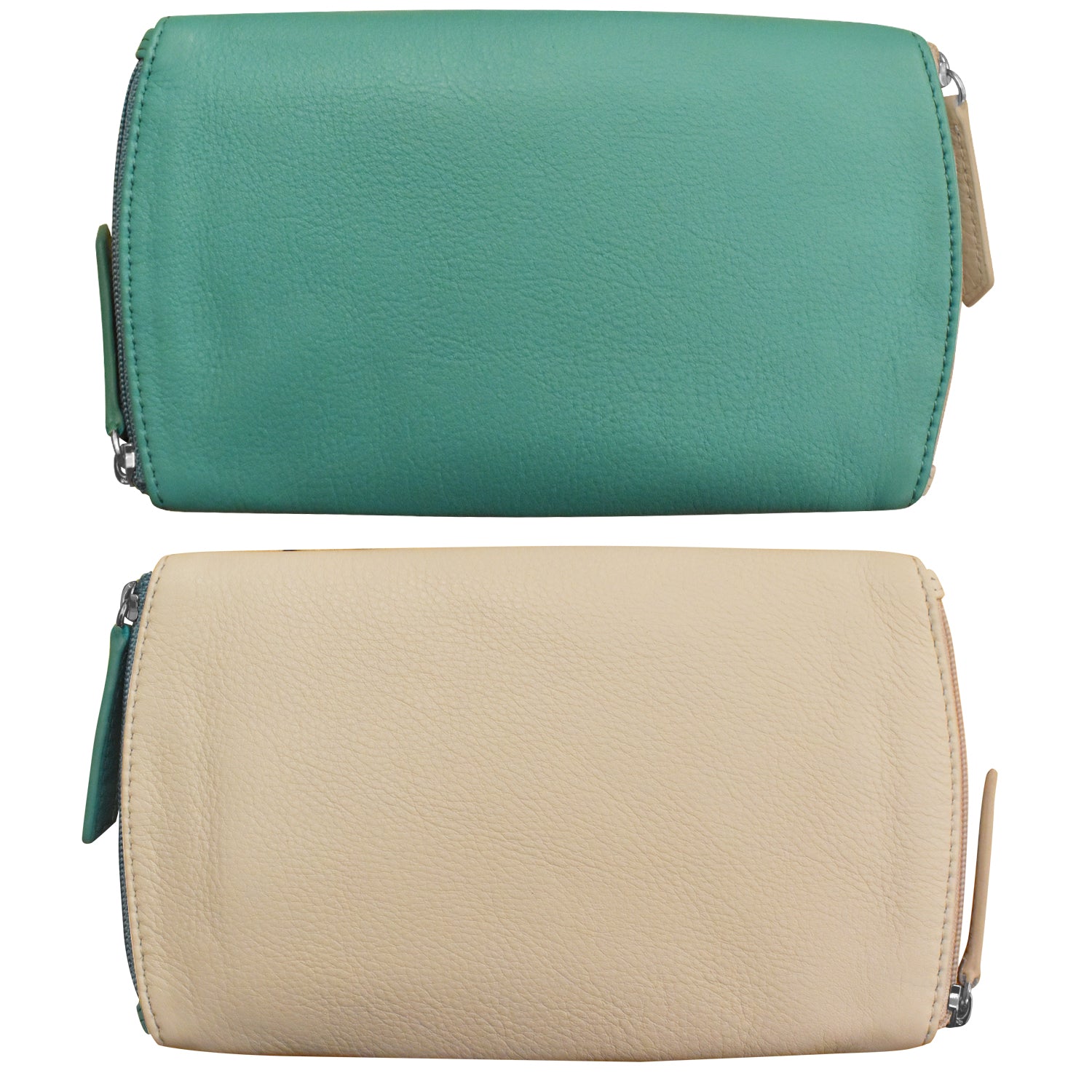 Two Tone Double Zip Eyeglass Case - Stylish Protective Eyewear Storage for Sunglasses & Reading Glasses - Perfect for Travel, Work & Everyday Use