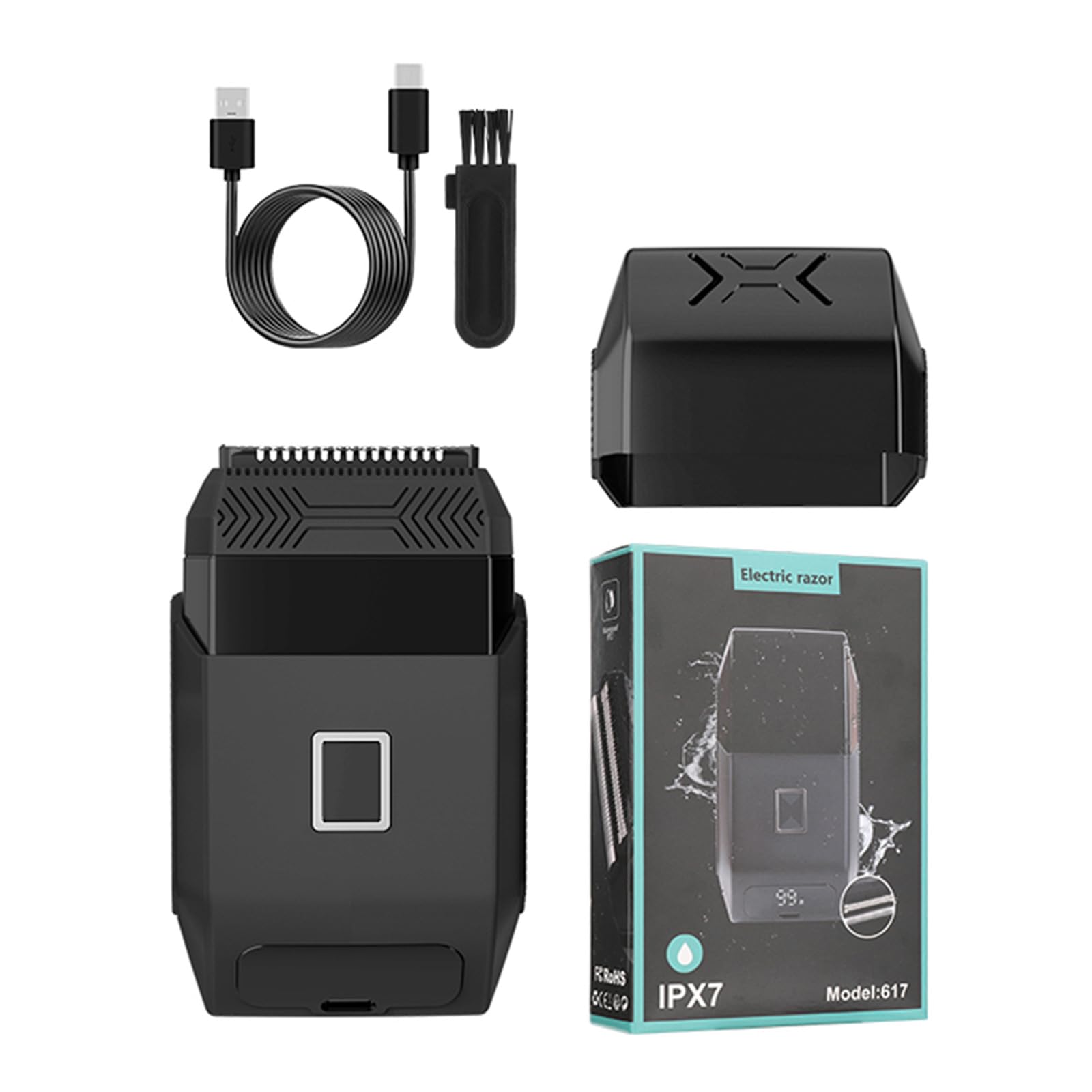 Premium Rechargeable Electric Shaver with Digital Display - Cordless Travel Shaver for Men, Smooth Shaving for Business Trips & Daily Grooming