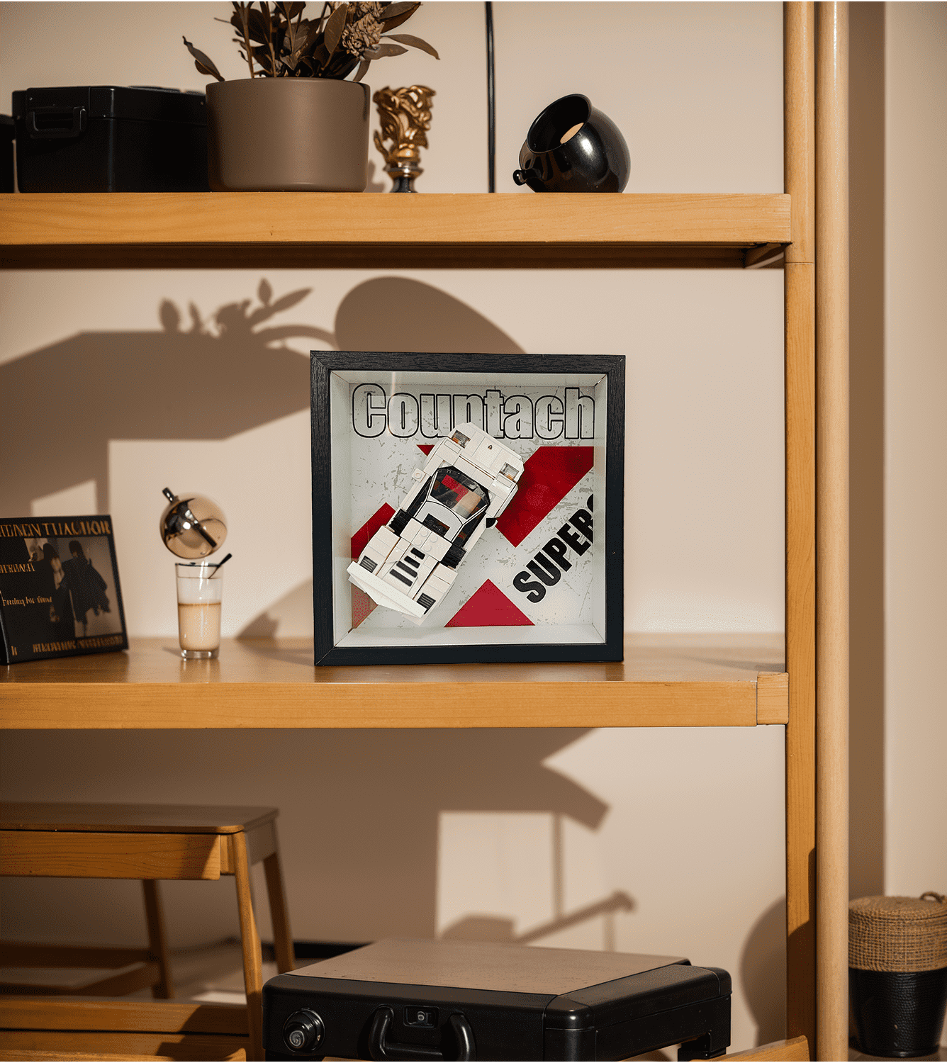 Lego Speed Champions Lamborghini Countach 76908 Display Frame - Premium Car Model Stand for Lego Sets - Perfect for Showcase, Collection, and Home Decor