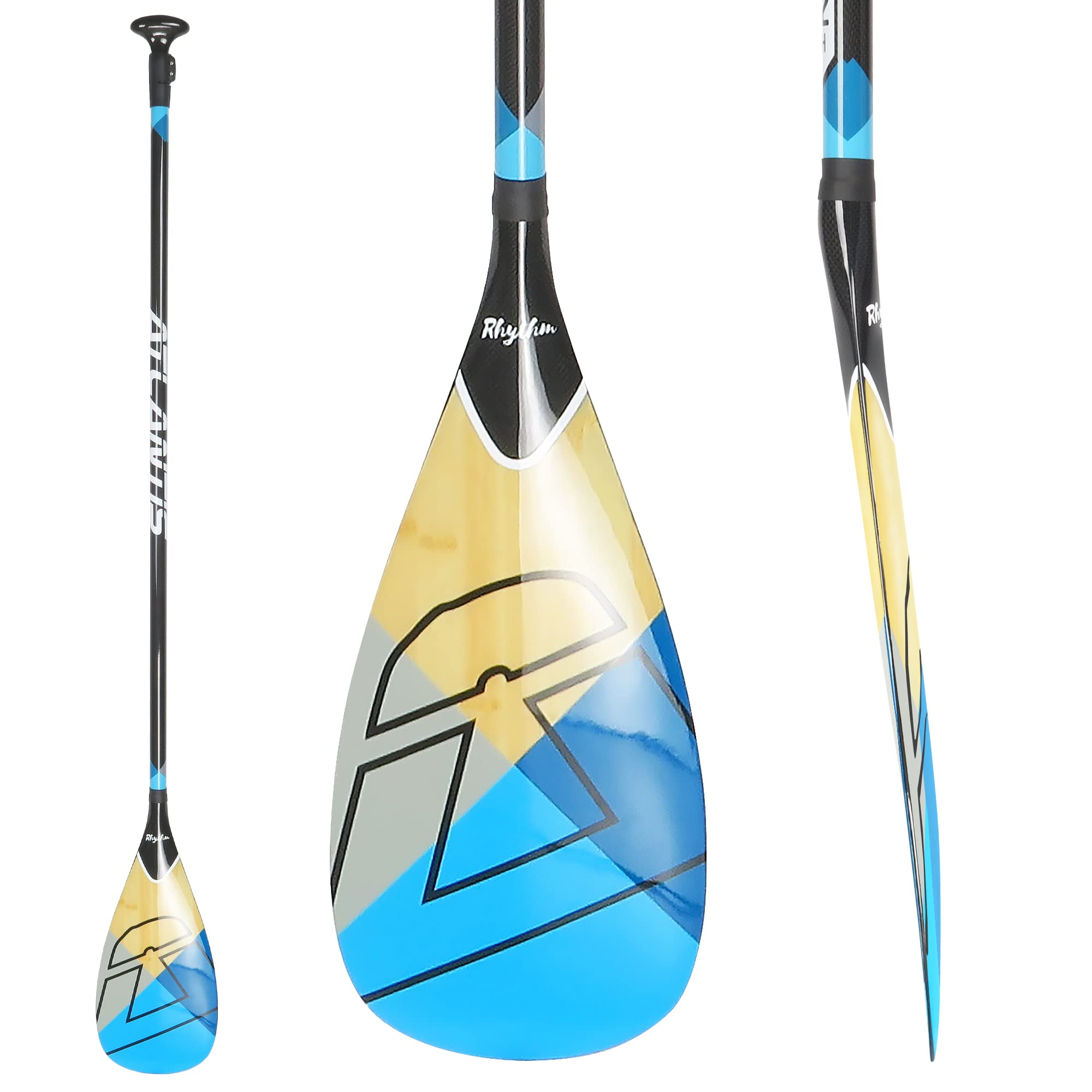 **AQUABONA SUP Paddle - 100% Carbon Fiber Adjustable Stand Up Paddle Board Paddle, Lightweight & Durable Floating Paddle for Kayaking, Surfing & Outdoor Water Sports**