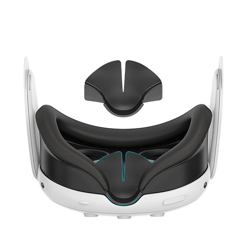 Meta Quest 3 VR Accessories Kit - 4-Piece Silicone Face Cover, Lens & Nose Pad Set for Enhanced Comfort & Hygiene - Perfect for Gaming, Fitness & Virtual Reality Experiences