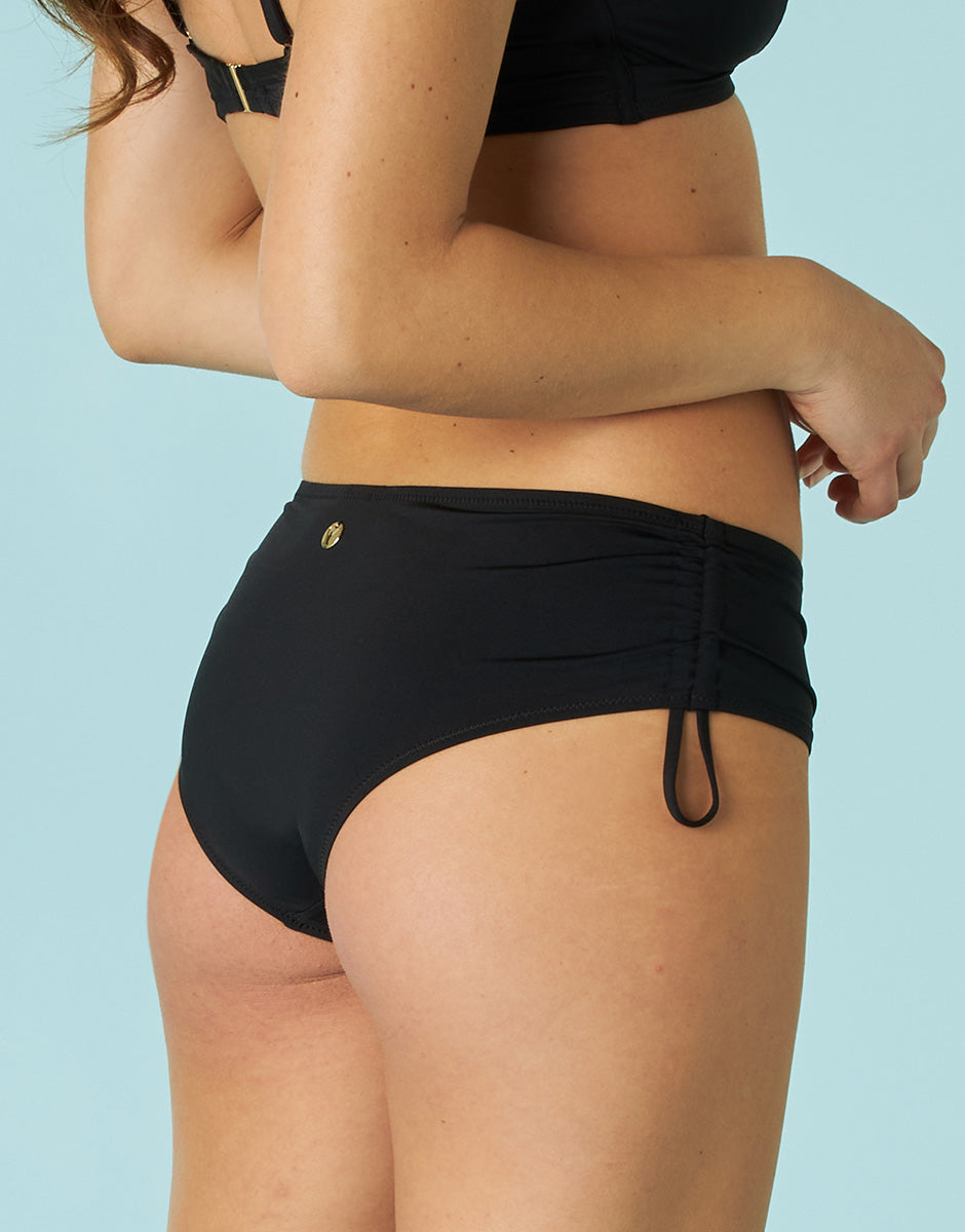 High Waist Essential Micro Microfiber Black Swimwear Slip with Drawstring - Perfect for Beach, Pool, and Summer Vacations