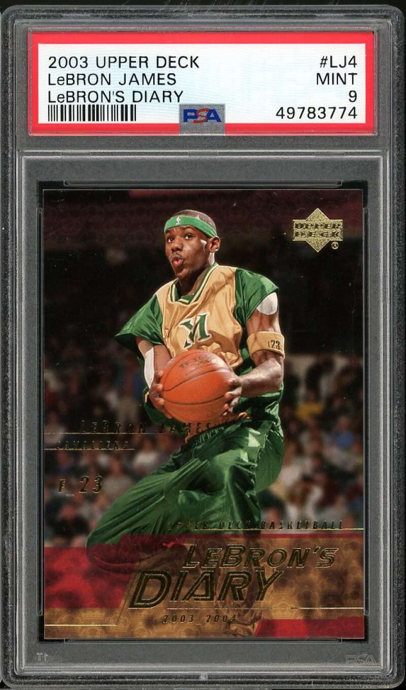 LeBron James 2003-04 Upper Deck Lebron's Diary #LJ4 PSA Graded 9 Basketball Card - Rare Collectible for Sports Memorabilia & Investment