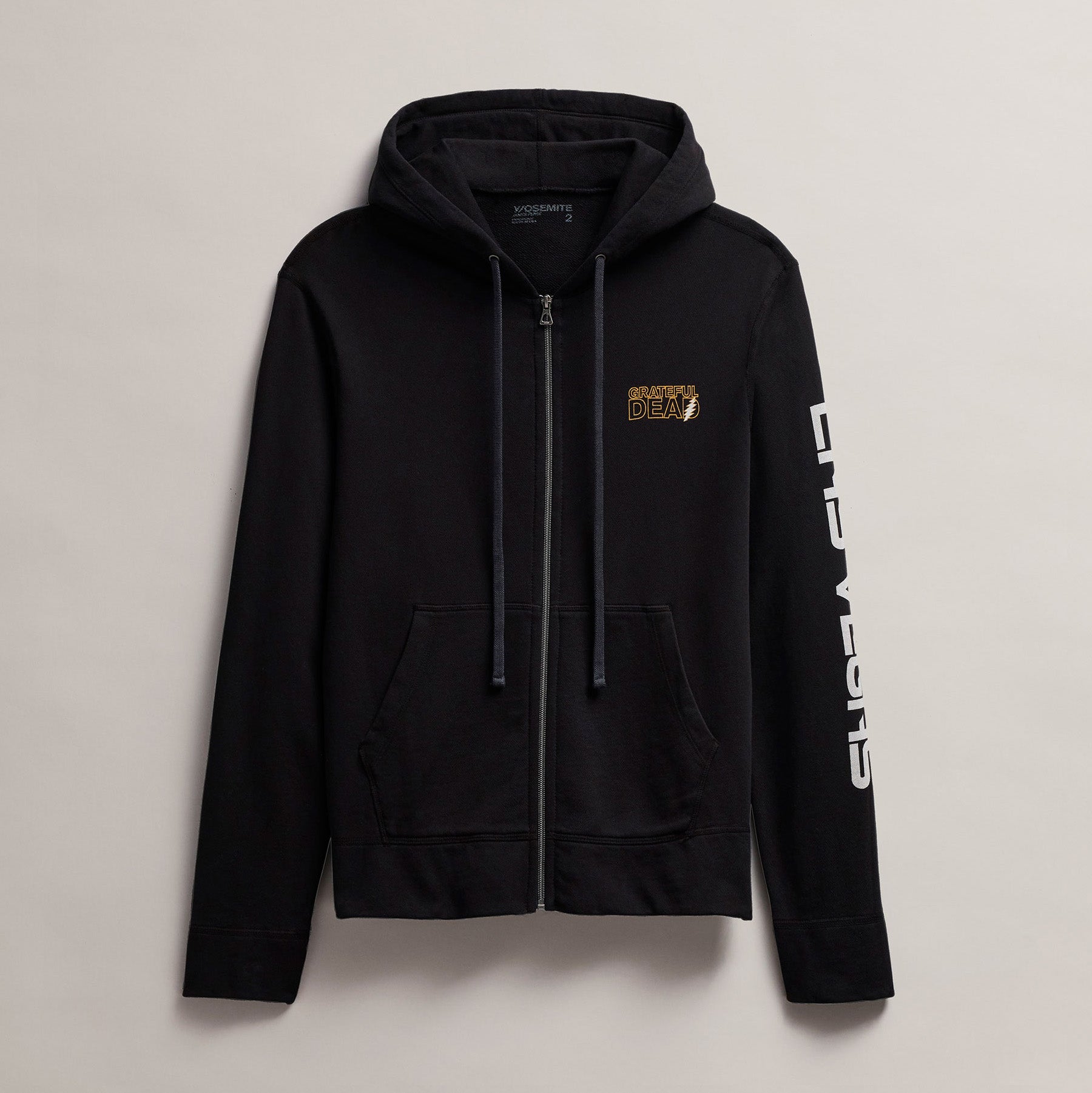 Men's Grateful Dead Lightning Bolt Full Zip Hoodie - Black/Cadmium | Vintage Rock Band Merch | Casual Streetwear & Concert Outfit