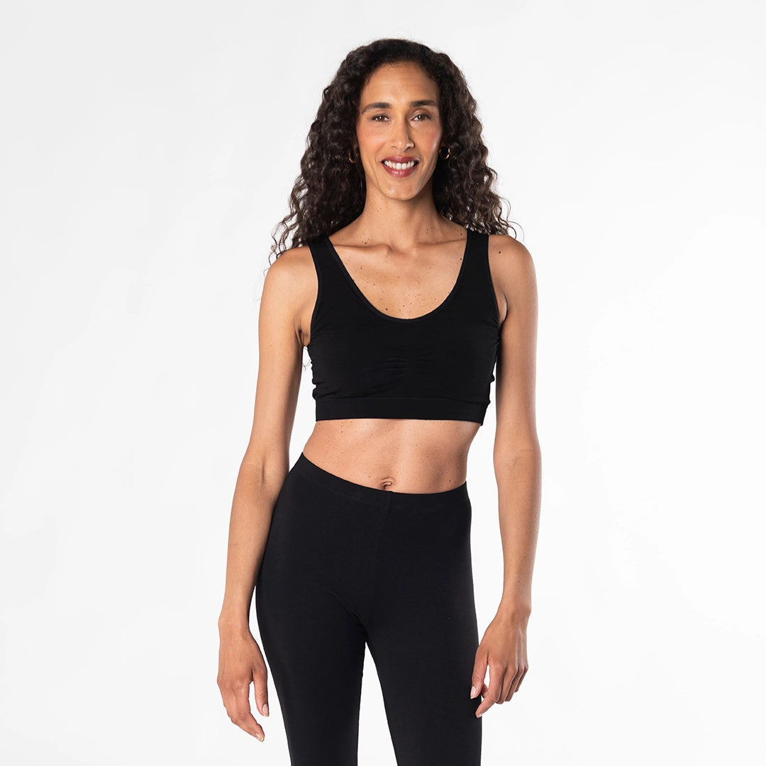 Essential Bamboo Bralette - Soft Wireless Comfort Bra for Women - Black | Perfect for Yoga, Lounge & Everyday Wear