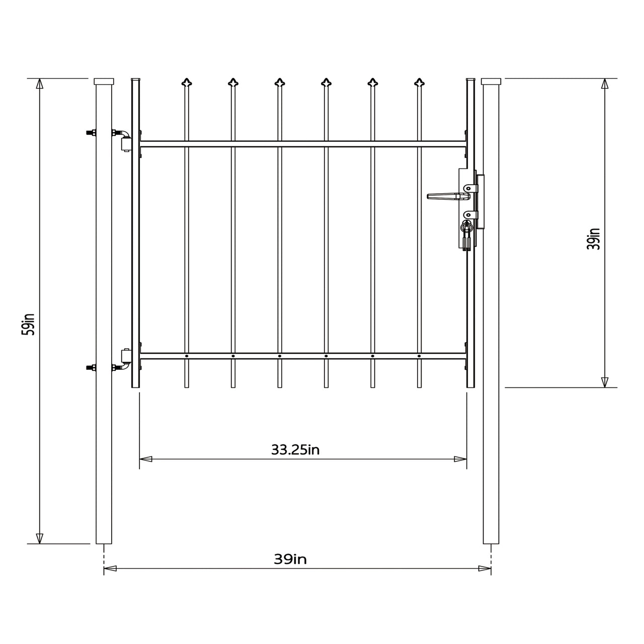 Aleko DIY Steel Pedestrian Gate Kit - ATHENS Style 3x5 Feet - Durable & Easy Installation for Backyard, Garden, and Driveway Security