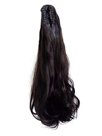 Baal Brown Synthetic Curly Wavy Ponytail Hair Extension for Women & Girls - Instant Long Hair for Parties, Cosplay & Daily Styling