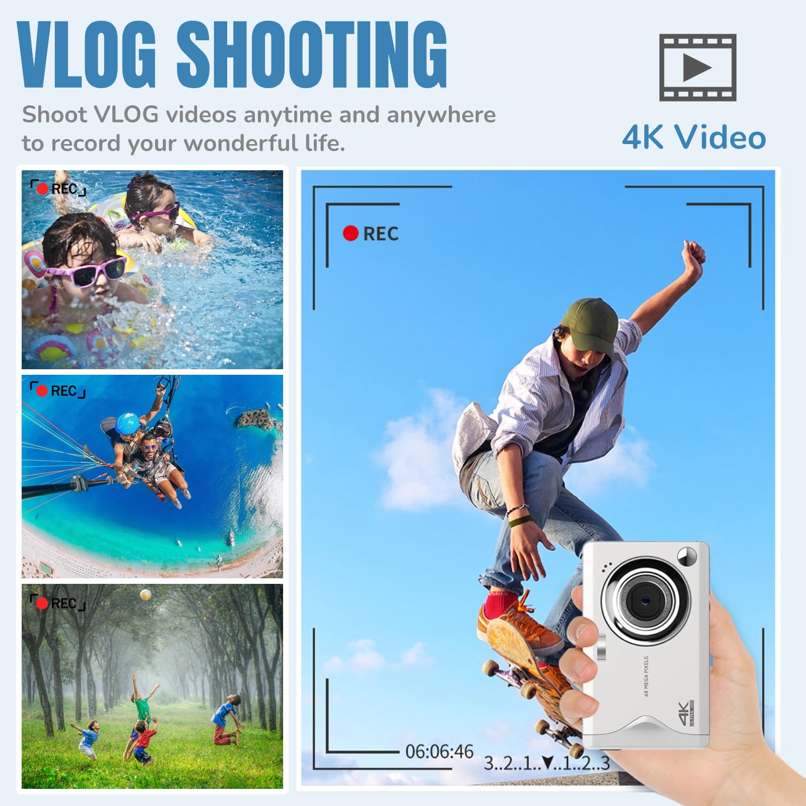 48MP Digital Camera for Photography & 4K Vlogging - 3.0