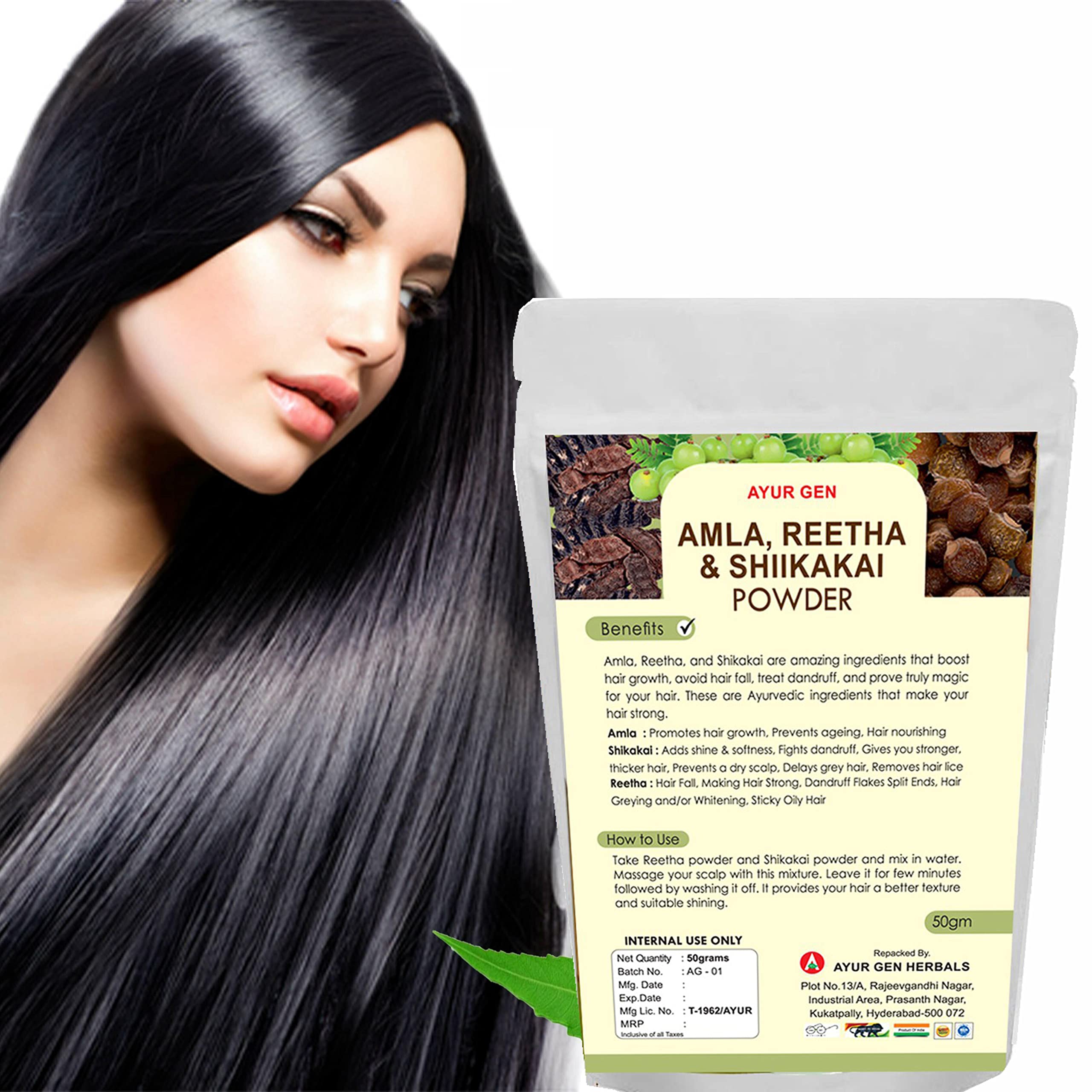 Organic Amla Reetha Shikakai Powder for Hair Growth - Natural Herbal Hair Wash & Scalp Cleanser - Promotes Strong, Healthy Hair - Ayurvedic Shampoo Alternative for Dry, Damaged Hair - Perfect for DIY Hair Care & Natural Beauty Routines