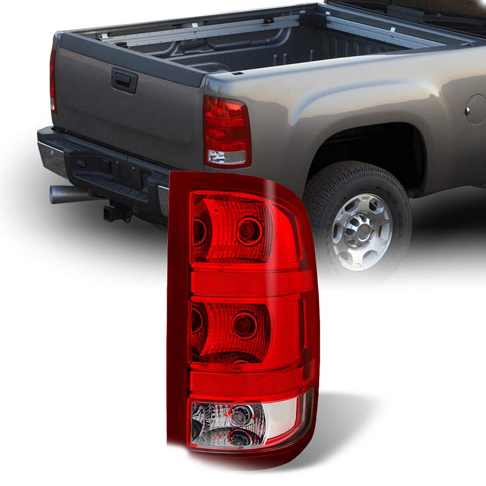 IINAWO Red Clear Fleetside Tail Light Replacement - Right Passenger Side for Trucks & SUVs | Durable & Weather-Resistant for Safe Night Driving