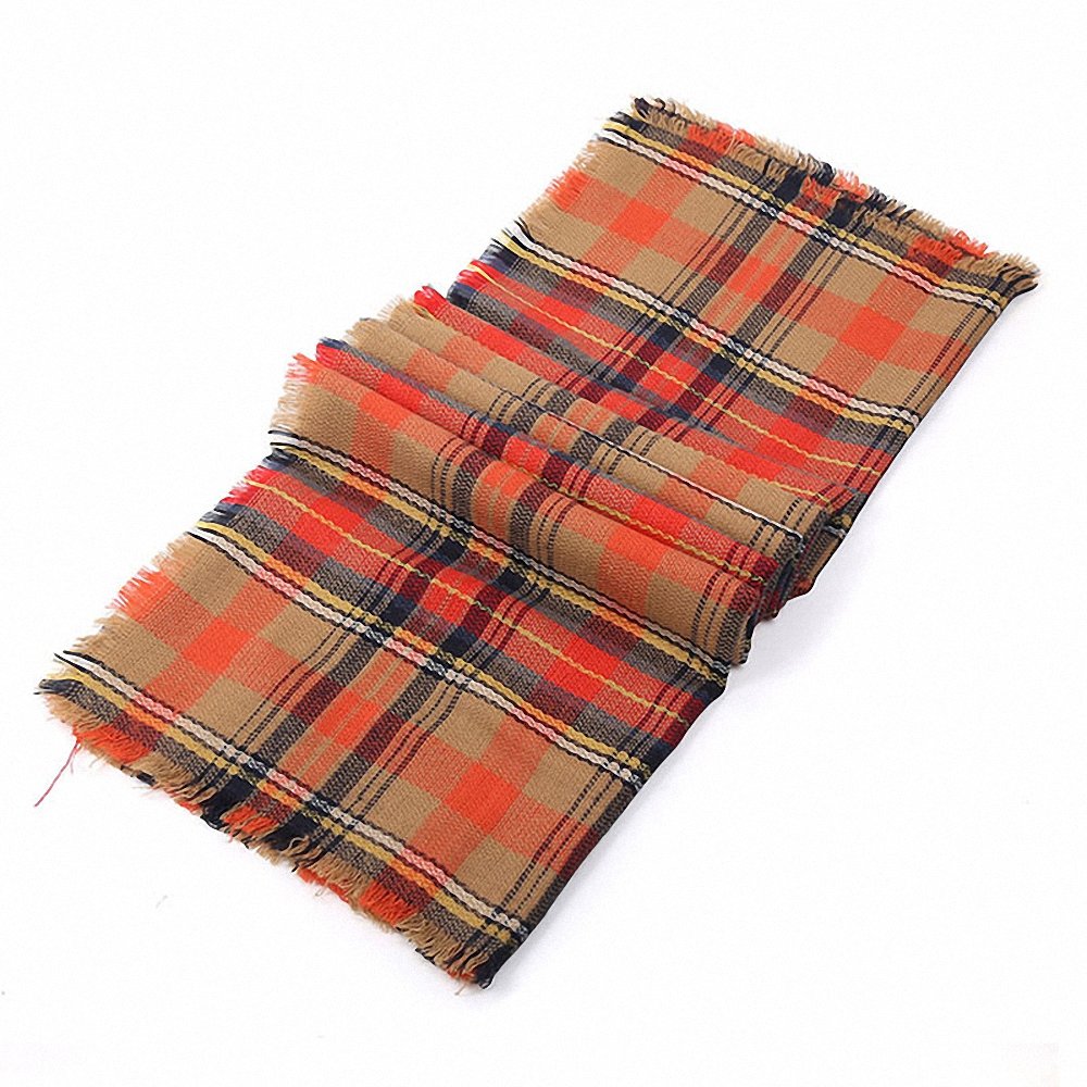 Lictory Women's Winter Fashion Scarf - Soft Artificial Cashmere Plaid Shawl with Tassels, Brown Checkered Pattern for Warmth & Style | Perfect for Cold Weather, Office, Travel & Holiday Outfits
