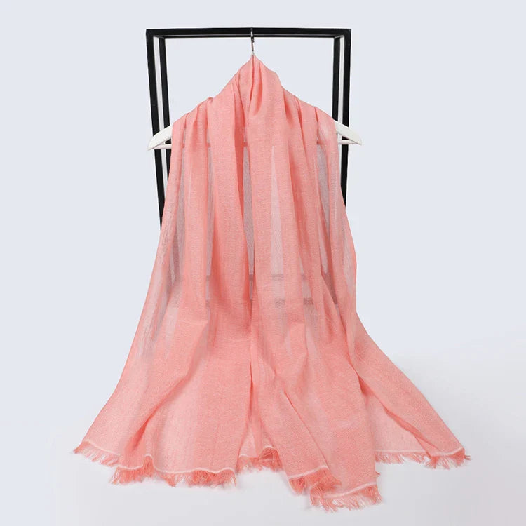 2023 Luxury Silk Scarves for Women - Elegant Hijab, Foulard, Shawl & Bandana - Soft Solid Color Head Wrap & Beach Poncho - Perfect for Daily Wear, Office, Travel & Special Occasions