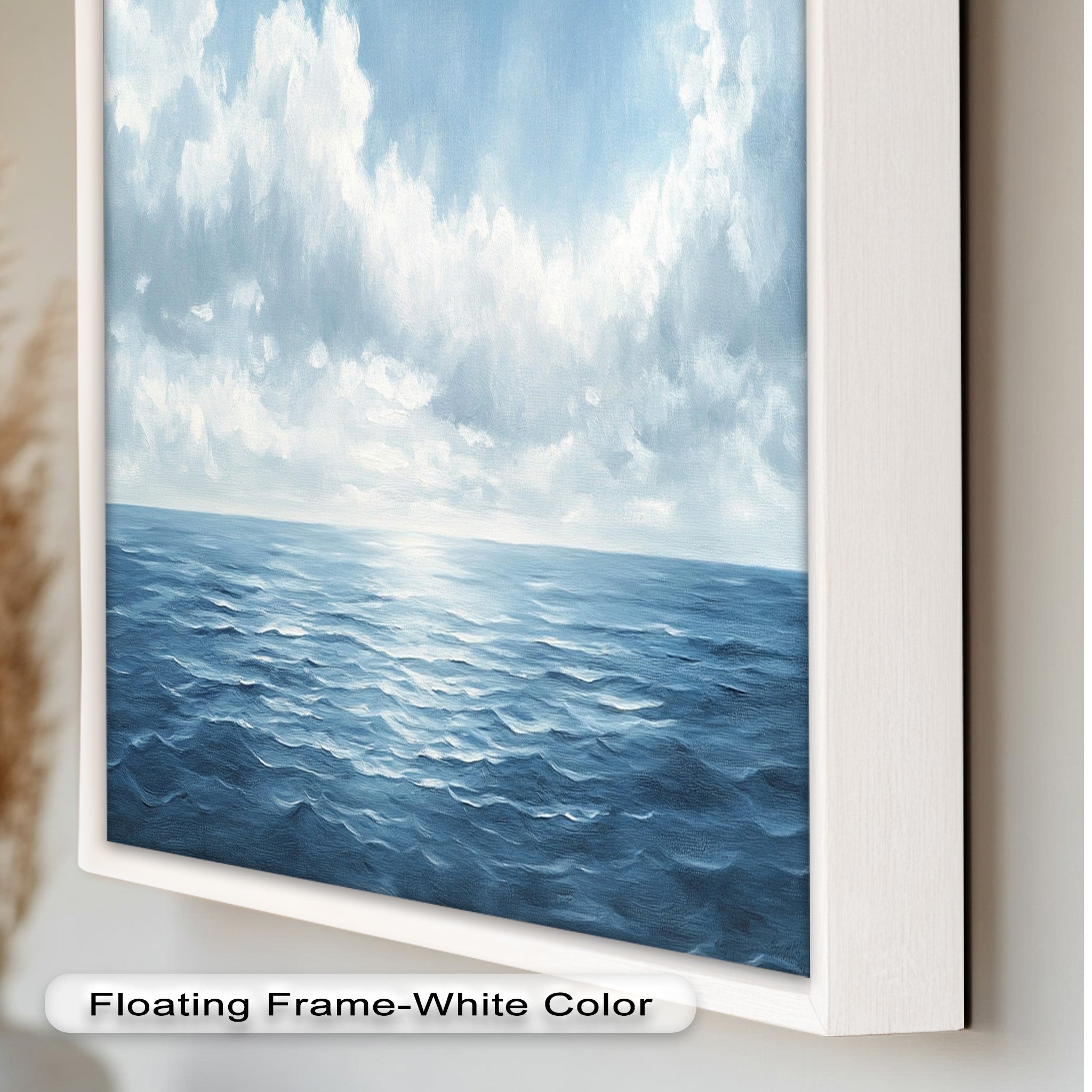 Blue Coastal Art Ocean Seascape Oil Painting - Handmade Beach Wall Decor for Living Room, Bedroom & Office | Nautical Home Decor Gift