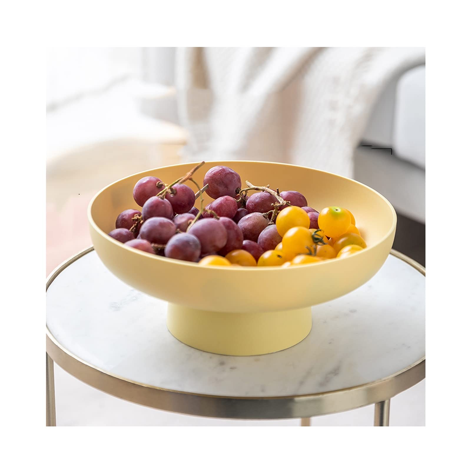 Modern Plastic Fruit Bowl with Hollow Drain - Durable Snack & Candy Tray for Living Room, Kitchen, or Dining Table - Perfect for Fresh Fruits, Nuts, and Party Snacks (Color: C)