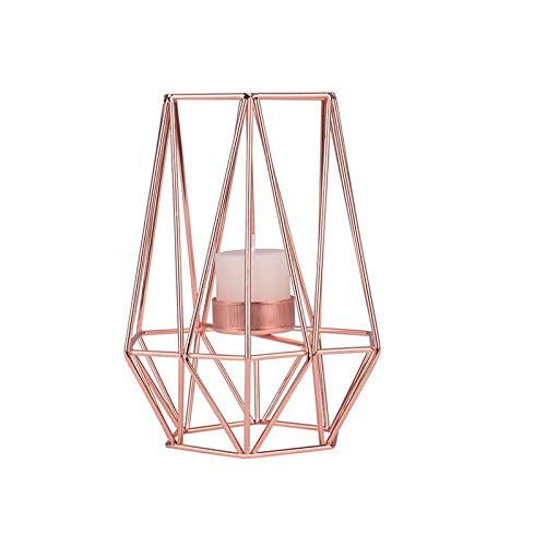 GPPZM Geometric Metal Tea Light Candle Holder - Elegant Wedding & Party Decor for Home, Table Centerpiece - Romantic Ambiance Lighting (Color A)