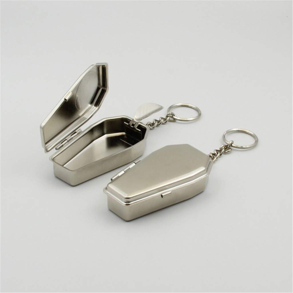 Portable Tinplate Coffin Shaped Pocket Ashtray with Lid - Compact Travel & Camping Ashtray for Smokers - Perfect for Outdoor Adventures, Road Trips and Hiking Accessories