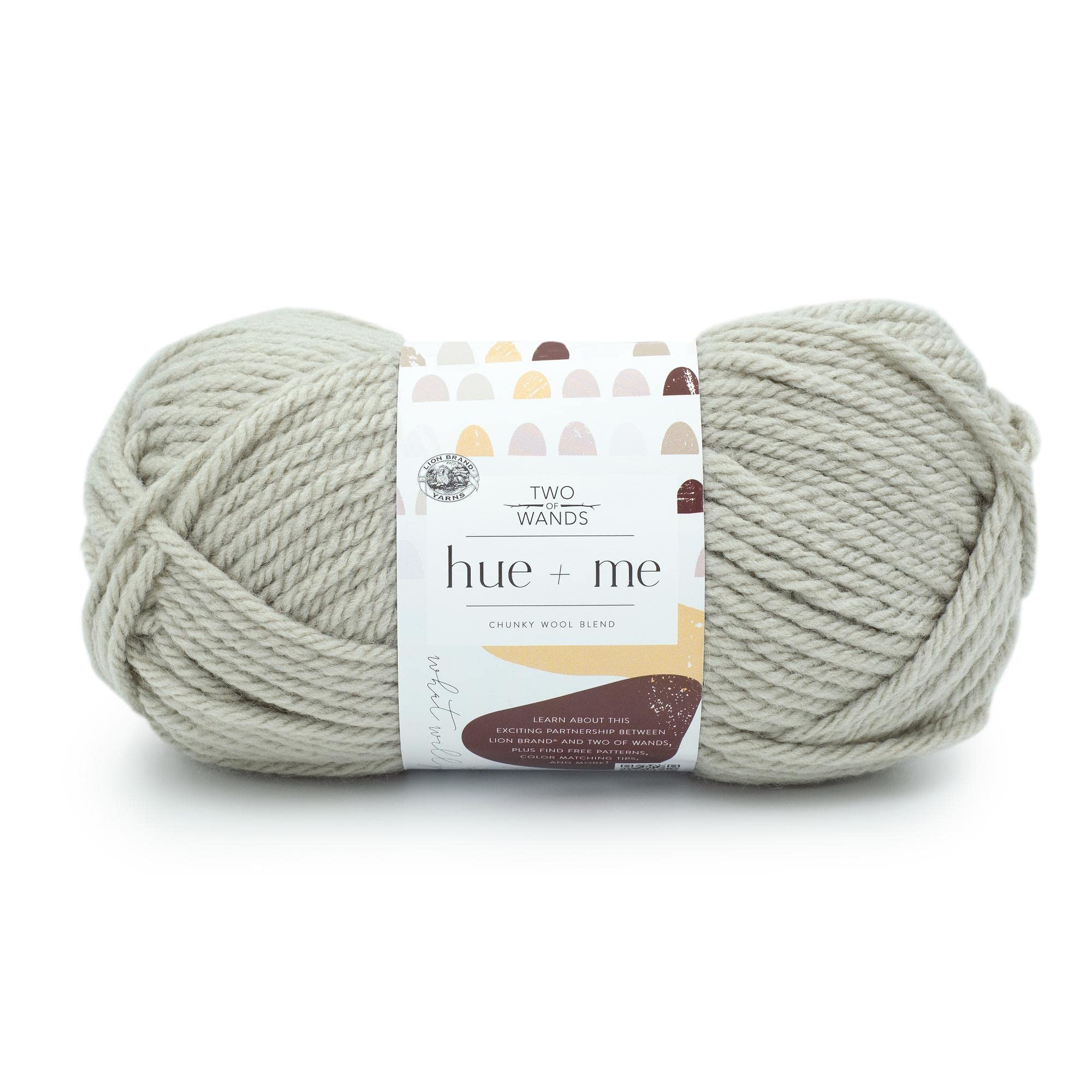 Lion Brand Yarn Two of Wands: Hue + Me Yarn in Whisper Color - Soft Knitting & Crochet Yarn for Sweaters, Scarves & DIY Crafts | Perfect for Home Decor & Handmade Gifts