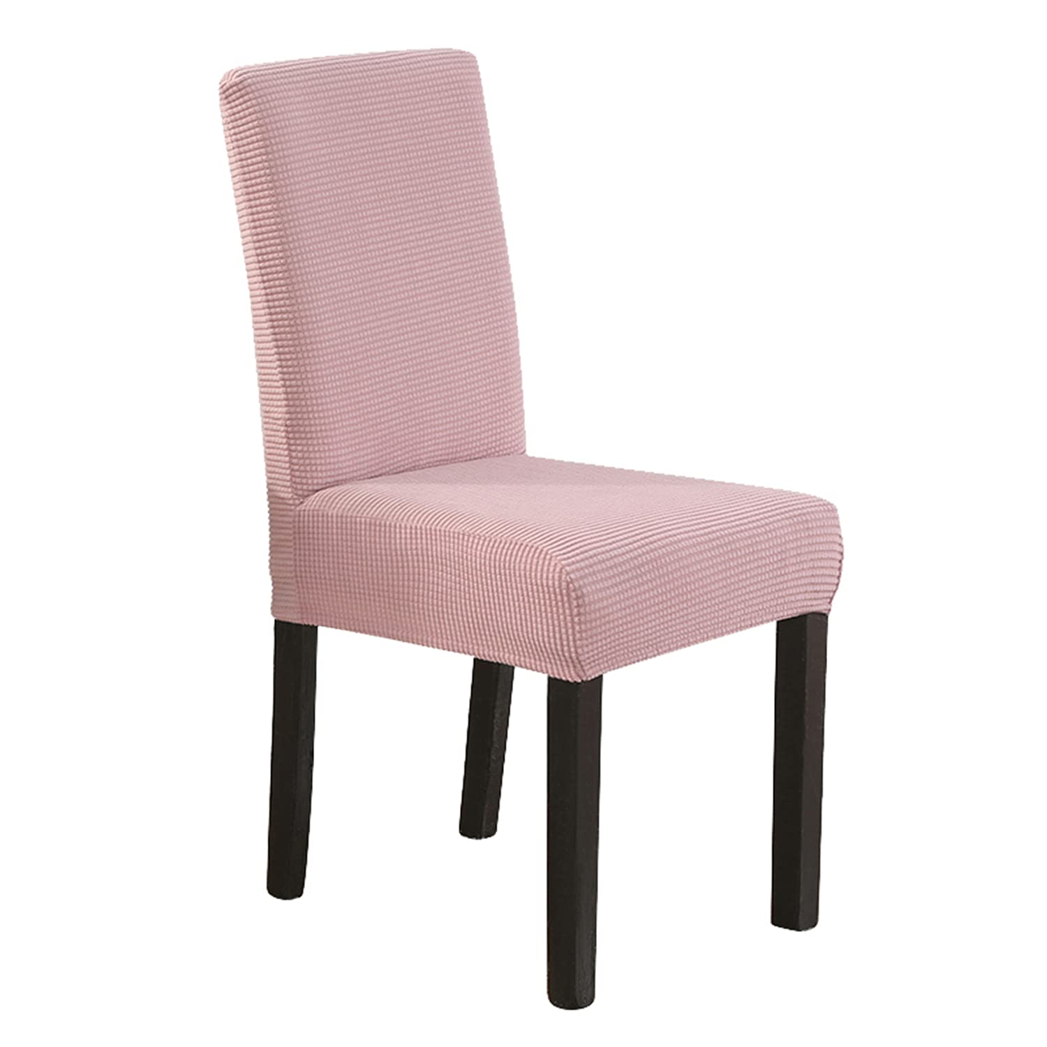 LINGERIN Stretch Dining Chair Covers - Washable & Removable Seat Protector Slipcovers for Kitchen Chairs (Powder) | Perfect for Home, Office, and Restaurant Use
