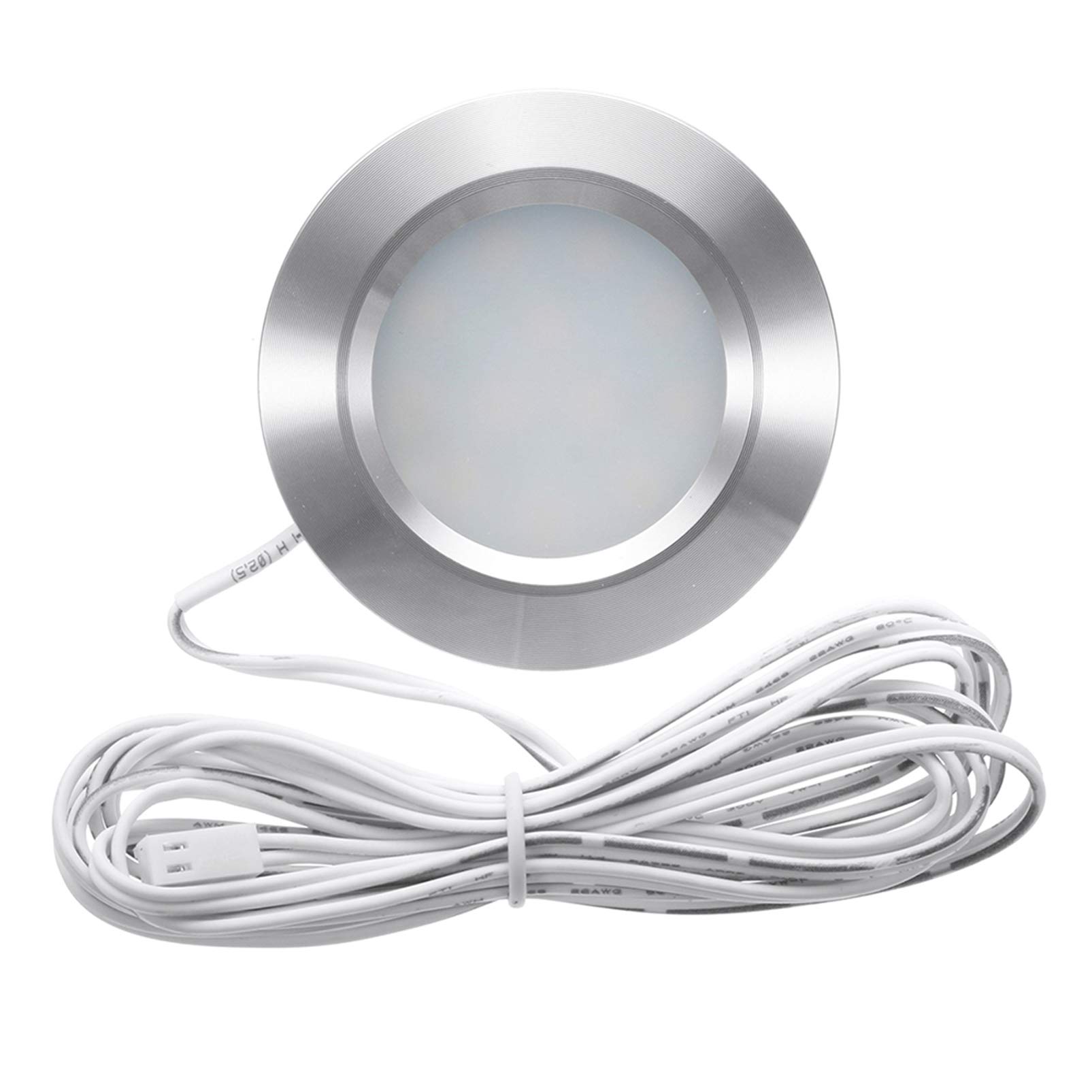 Mulcort 12V 12-LED Recessed Ceiling Light - Ultra Thin Round RV Boat Camper Interior Lighting with Cable | Perfect for RV Ceiling, Marine Cabin & Tiny Home Decor