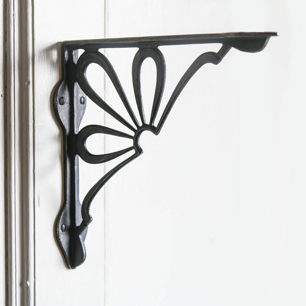 Vintage Daisy Shelf Bracket - Heavy Duty Cast Iron Decorative Shelf Support for Kitchen, Bathroom, and Garden Decor - Perfect for Floating Shelves and Home Organization
