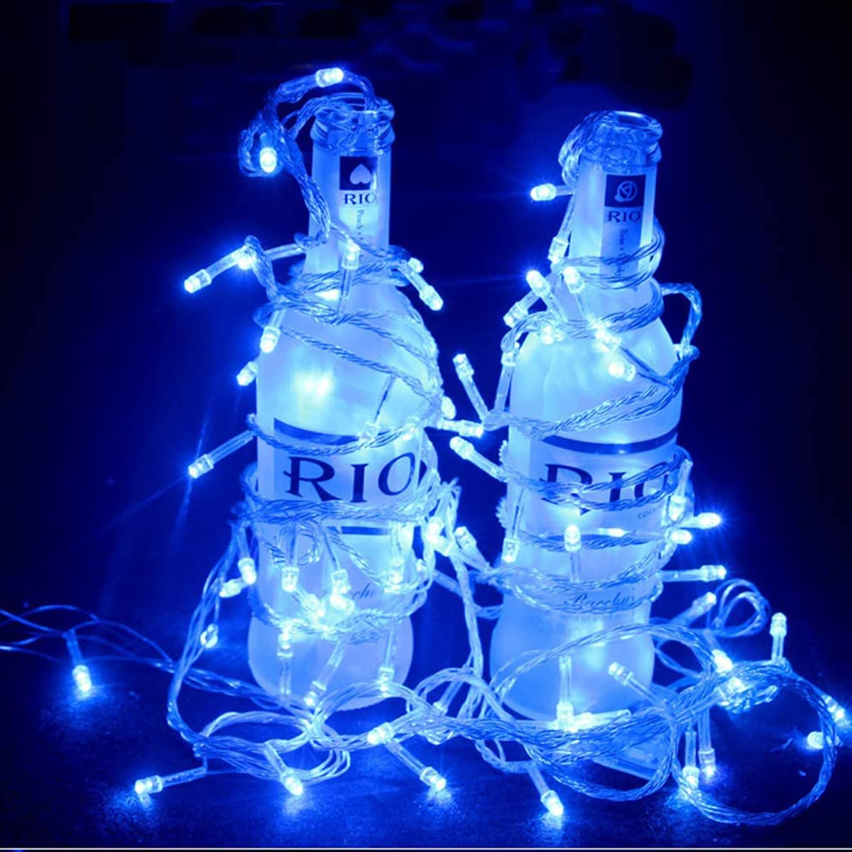 200LED Blue Christmas Lights - 66Ft Waterproof Plug-in String Lights with 8 Modes for Indoor & Outdoor Holiday Decor | Perfect for Christmas Trees, Halloween Parties, Bedroom, Garden, and Patio Lighting (Clear Wire)