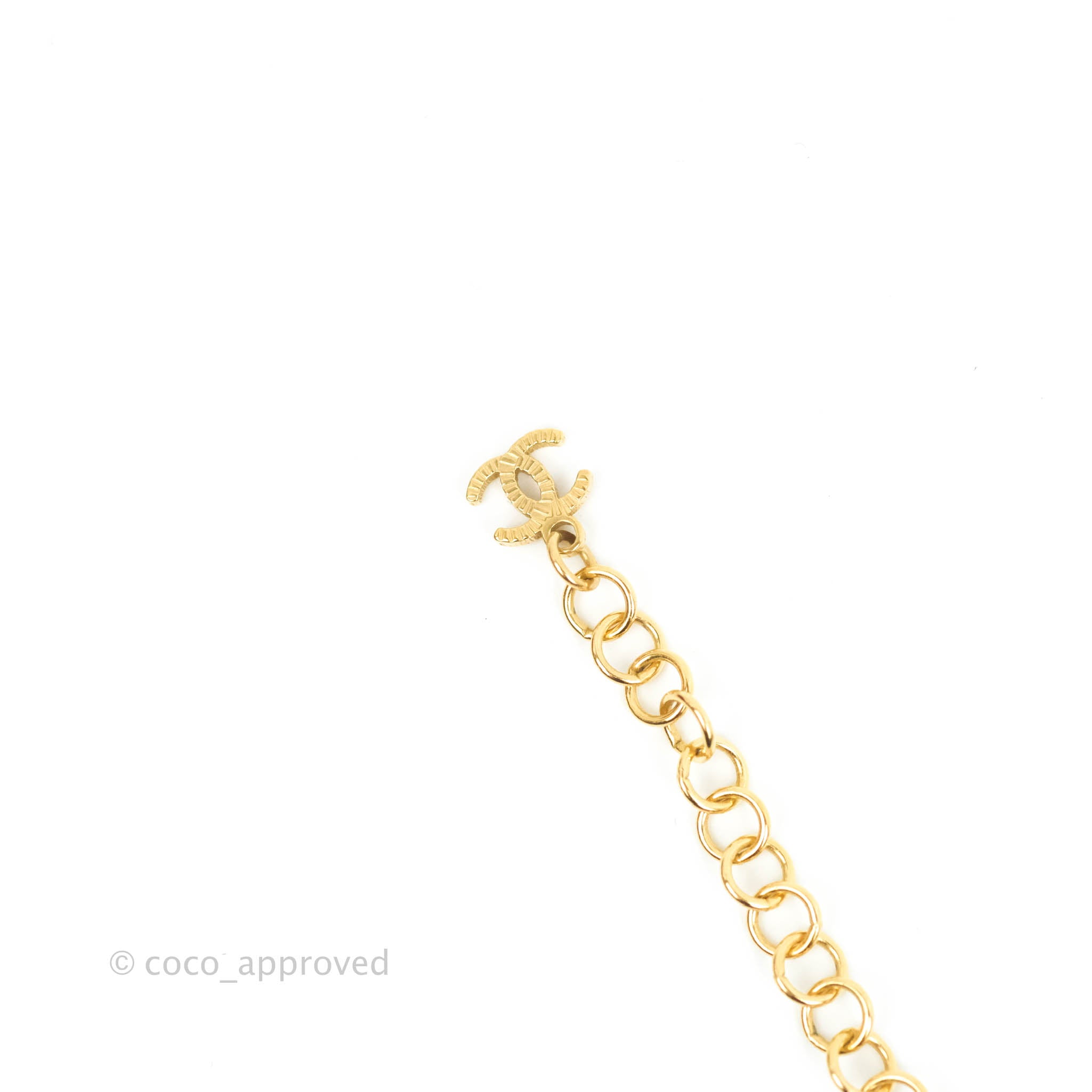 Chanel CC Crystal Pearl Perfume Bottle Necklace in Gold Tone - Elegant Fashion Jewelry for Women, Perfect Gift for Birthday, Anniversary & Special Occasions