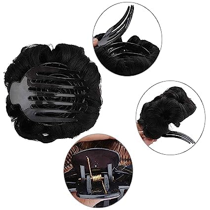 D-DIVINE Clip In Synthetic Hair Extensions for Girls - 1PC Brown Fake Hair Bun Updo Accessories | Easy Bun Maker for Quick Hairstyles | Perfect for Parties, Weddings & Everyday Wear