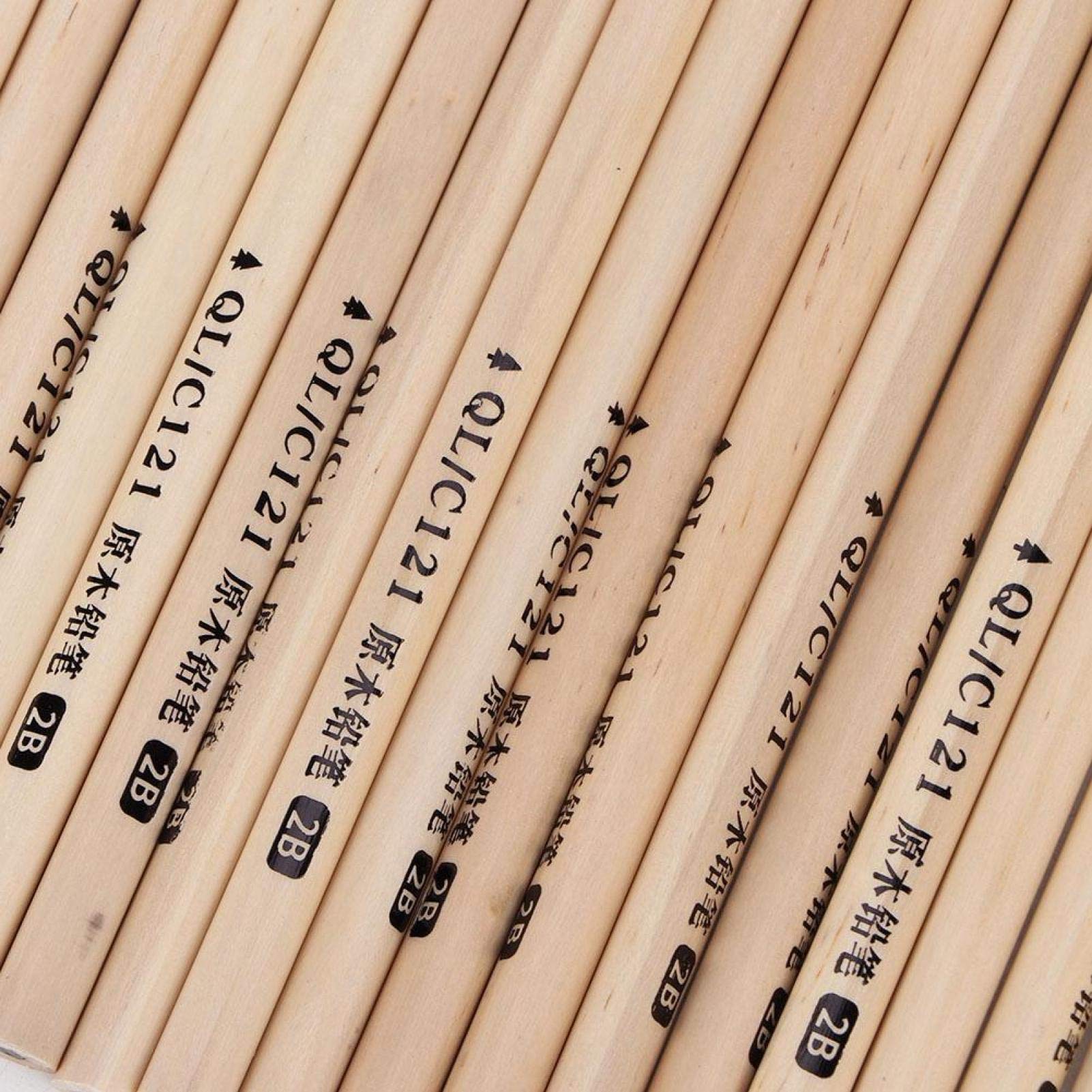 Zerodis 50-Pack HB 2B Pencils - Bulk Wooden Hexagonal Graphite Pencils for School, Office & Exams - Perfect for Standardized Testing, Classroom Writing & Art Sketching