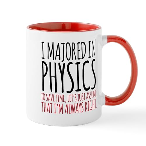 White/Red Inside - Majored In Physics Mugs
