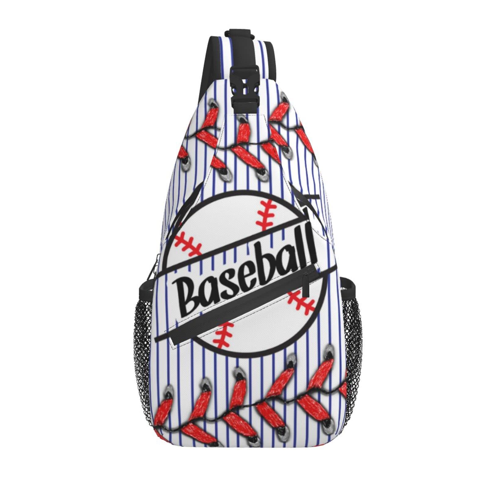 Unisex Baseball Sling Bag - Lightweight Crossbody Backpack for Travel, Hiking & Casual Use | Water-Resistant Chest Daypack for Sports, Gym & Outdoor Activities