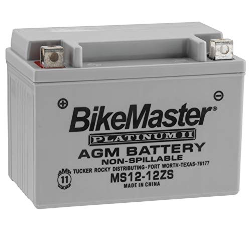BikeMaster AGM Platinum II Battery MS12-12ZS - Compatible with Yamaha XP530 T-Max 2012-2013 Motorcycles - High-Performance Replacement Battery for Scooters & Powersports Vehicles - Perfect for Commuting, Touring & Off-Road Adventures