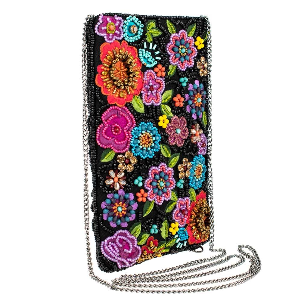 Mary Frances So Sweet Beaded Floral Crossbody Phone Bag for Women - Stylish Multi-Color Beaded Purse with Adjustable Strap, Perfect for Parties, Weddings & Everyday Use