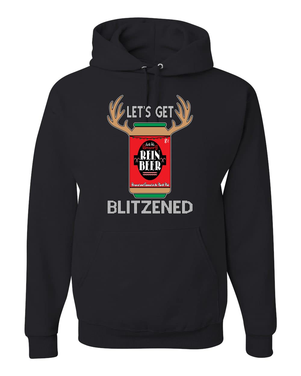 Let's Get Blitzened Christmas Unisex Graphic Hoodie Sweatshirt - Festive Holiday Pullover for Men & Women - Perfect for Xmas Parties, Gifts & Winter Outfits