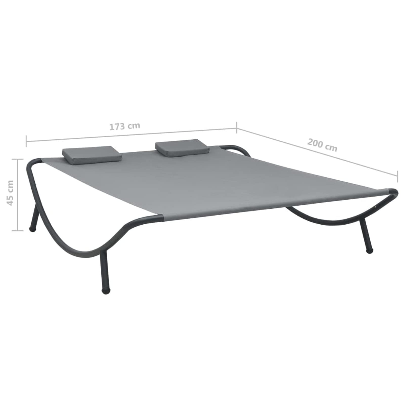 Outdoor Lounge Bed - Chaise Lounge Chair for Tanning, Poolside Relaxation & Sunbathing - Durable Fabric Anthracite - Perfect for Patio, Beach, Garden & Backyard