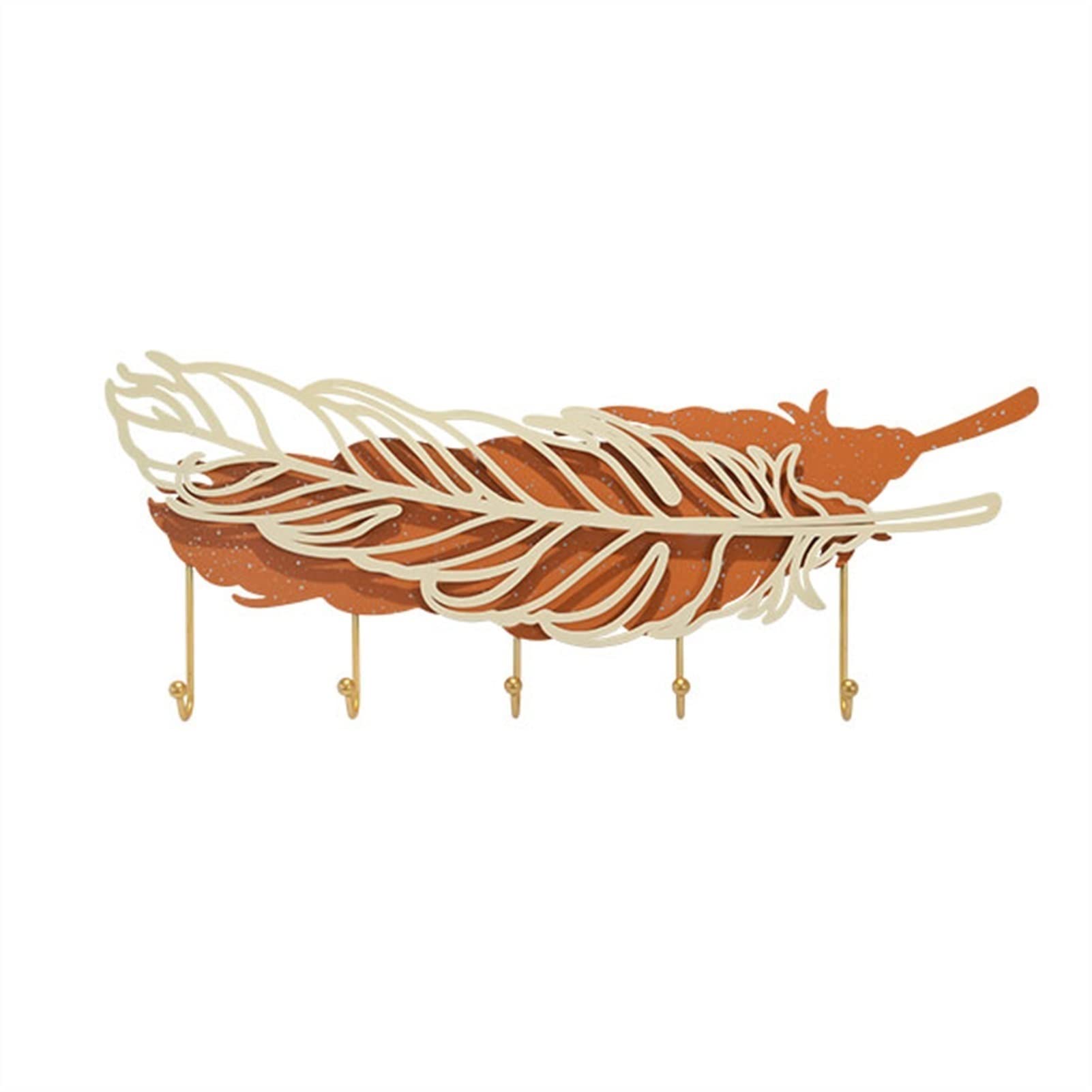 Modern Feather Wall Hook - Stylish Metal Coat Rack for Living Room, Bedroom & Porch - Wall-Mounted Hanger for Coats, Hats & Bags - Space-Saving Home Decor (Color A) - Perfect for Entryways, Closets & Small Spaces